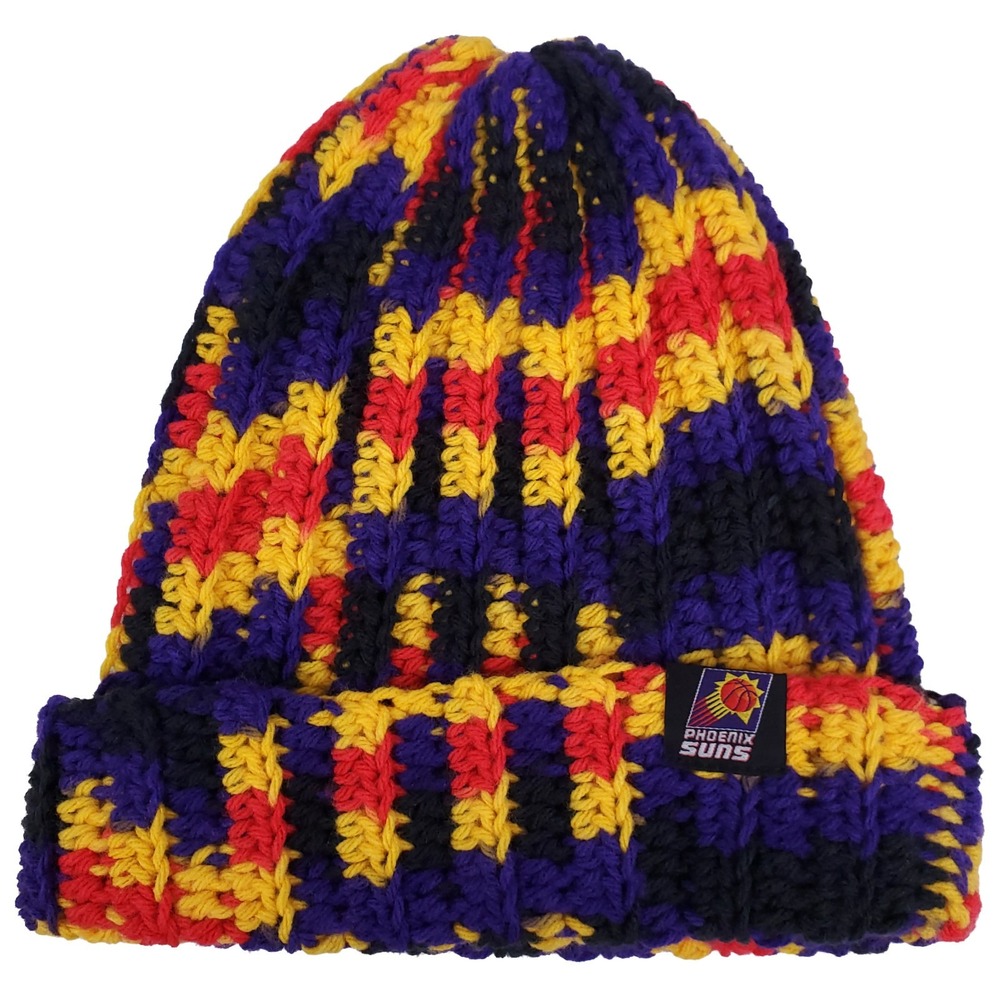 Phoenix Suns Mitchell & Ness NBA Cuff Knit‎ Hat Cap Thick Knit Purple Orange New